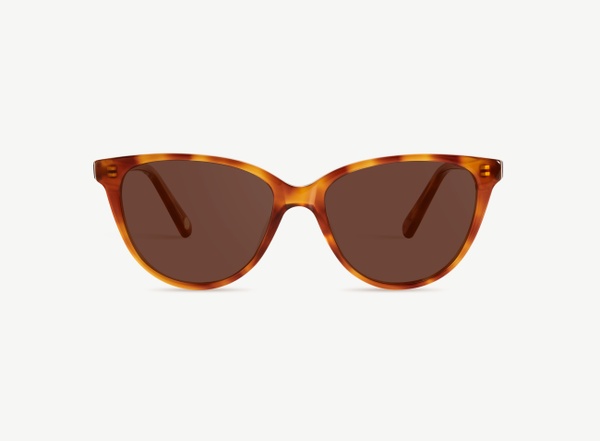 Front view of a pair of eyeglasses called the Cutie in Honey