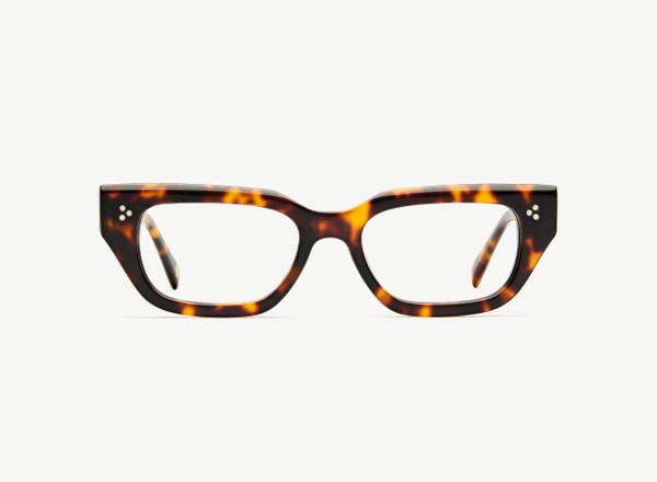 Front view of a pair of eyeglasses called the Publicist in Tortoise