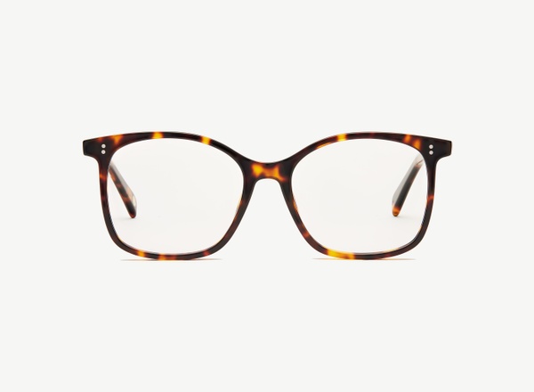 Front view of a pair of eyeglasses called the Saviour in Tortoise