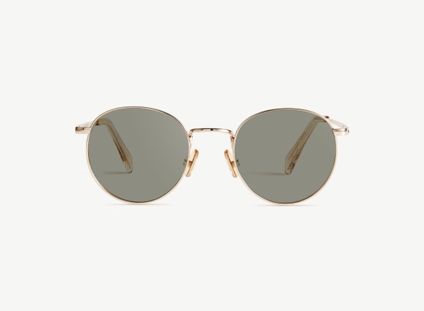 Front view of a pair of eyeglasses called the Daydreamer in Gold