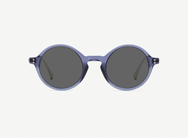 Front view of a pair of eyeglasses called the Curator in Midnight