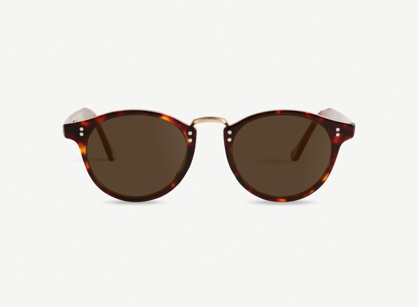 Front view of a pair of eyeglasses called the Saint in Chocolate