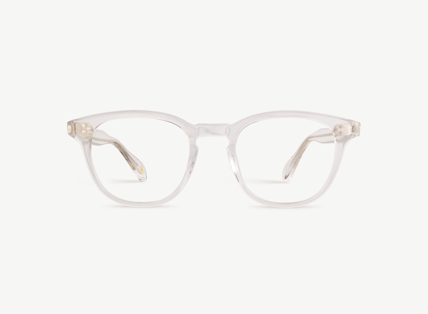 Front view of a pair of eyeglasses called the Believer in Crystal
