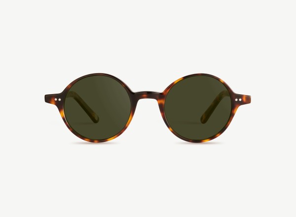Front view of a pair of eyeglasses called the Visionary in Tortoise