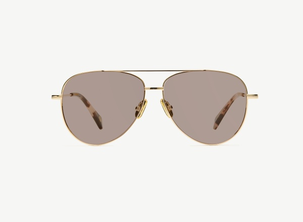 Front view of a pair of eyeglasses called the Soldier in Rose Gold
