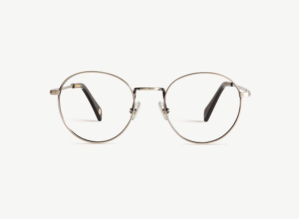 Front view of a pair of eyeglasses called the Virtuoso in Gunmetal