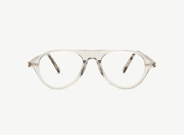 Front view of a pair of eyeglasses called the Pilot in Frost