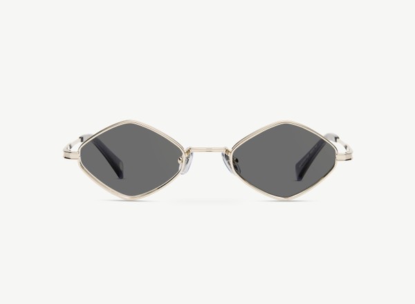 Front view of a pair of eyeglasses called the Trinity in Silver