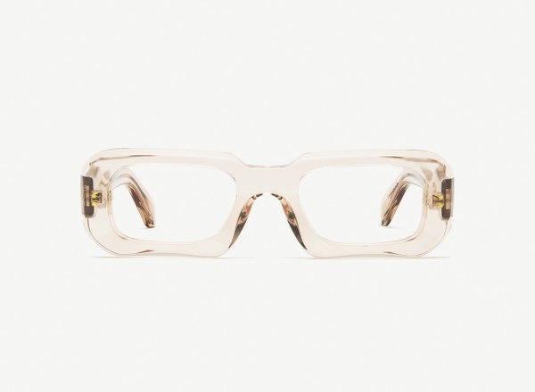 Front view of a pair of eyeglasses called the Ripple in Nude