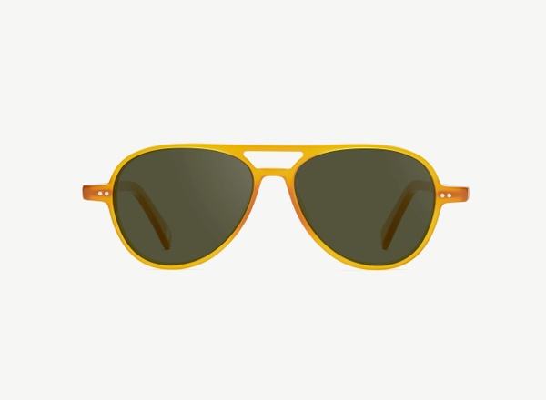 Front view of a pair of eyeglasses called the Radical in Marigold