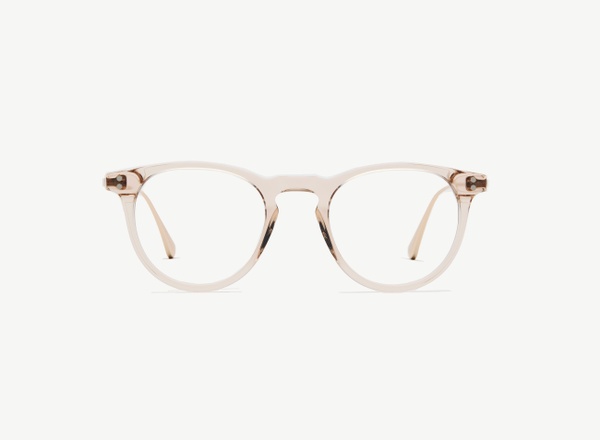 Front view of a pair of eyeglasses called the Mediator in Nude