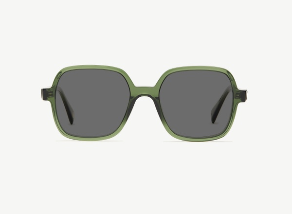 Front view of a pair of eyeglasses called the Reporter in Jade