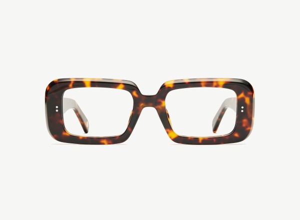 Front view of a pair of eyeglasses called the Boss in Tortoise