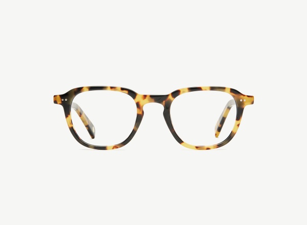 Front view of a pair of eyeglasses called the Doer in Turtle