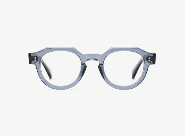 Front view of a pair of eyeglasses called the Pathfinder in Denim