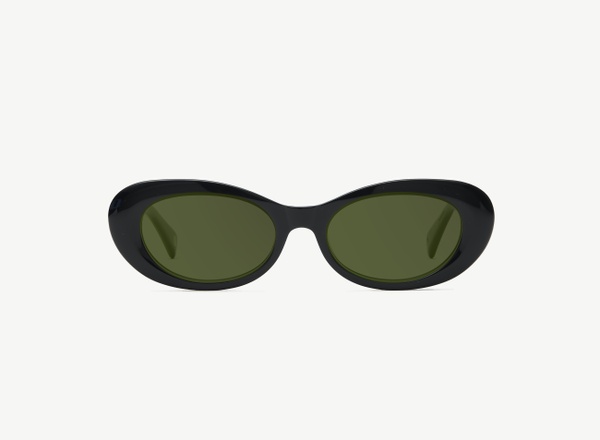 Front view of a pair of eyeglasses called the Oracle in Black