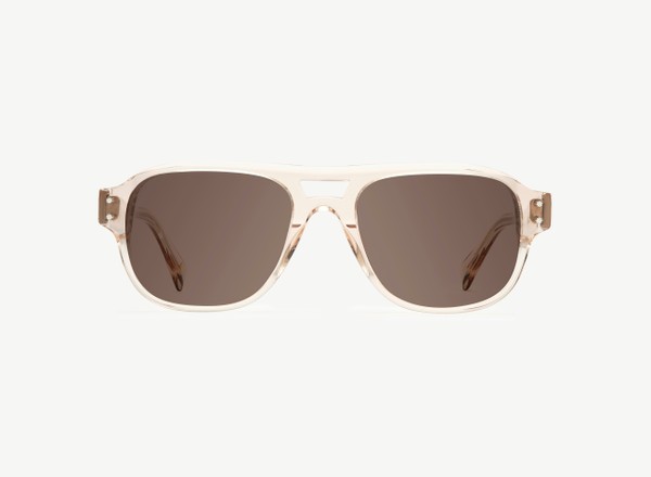 Front view of a pair of eyeglasses called the Submariner in Nude
