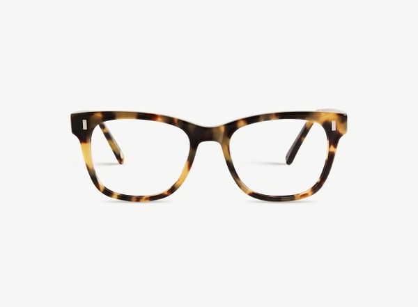 Front view of a pair of eyeglasses called the Actor in Turtle