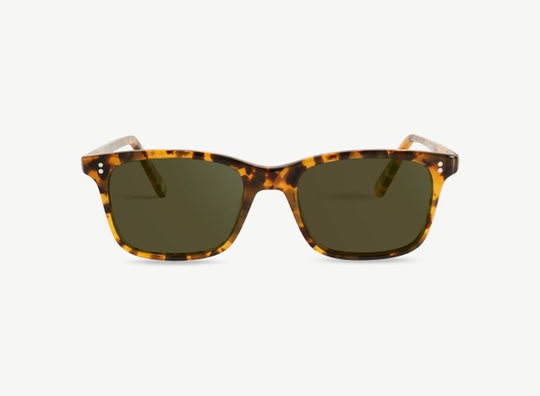 Front view of a pair of eyeglasses called the Thinker in Brandy