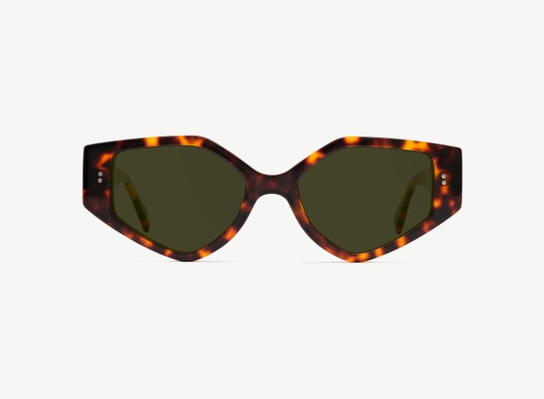 Front view of a pair of eyeglasses called the Violinist in Tortoise