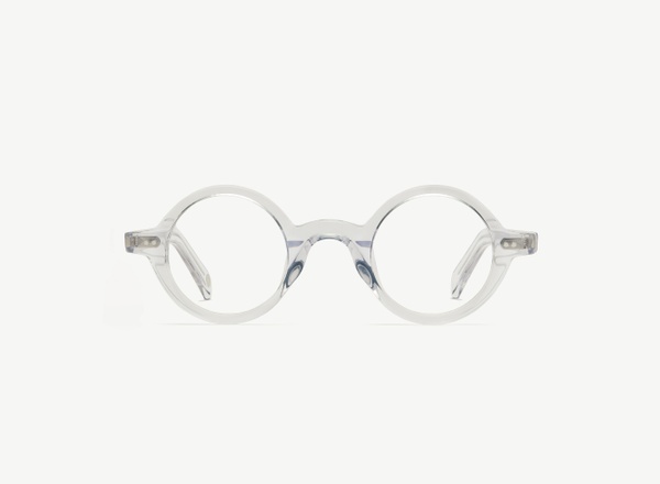 Front view of a pair of eyeglasses called the Poet in Crystal