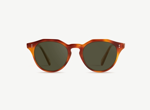 Front view of a pair of eyeglasses called the Maestro in Amber