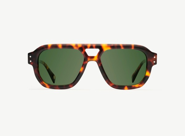 Front view of a pair of eyeglasses called the Admiral in Tortoise