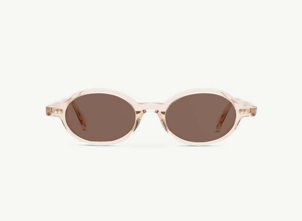 Front view of a pair of eyeglasses called the Archivist in Nude