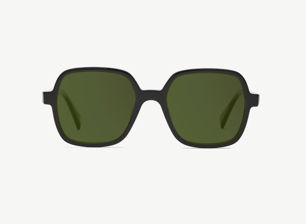 Front view of a pair of eyeglasses called the Reporter in Black