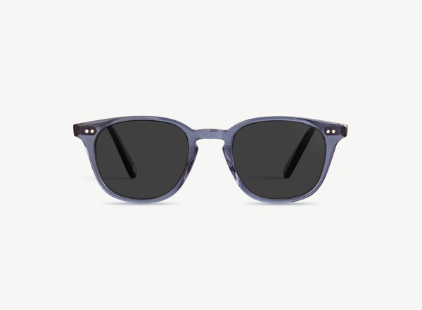 Front view of a pair of eyeglasses called the Samaritan in Midnight