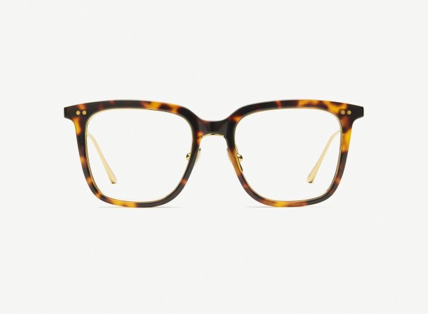 Front view of a pair of eyeglasses called the Manager in Tortoise