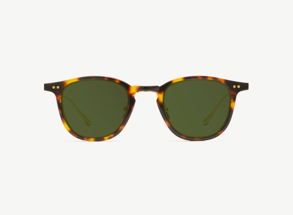 Front view of a pair of eyeglasses called the Critic in Tortoise