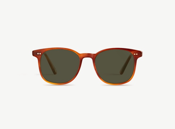 Front view of a pair of eyeglasses called the Wonder in Amber