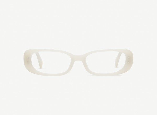 Front view of a pair of eyeglasses called the Nomad in Ivory