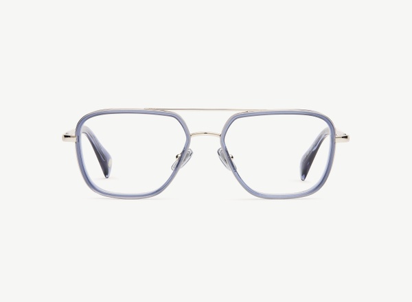 Front view of a pair of eyeglasses called the Commander in Midnight