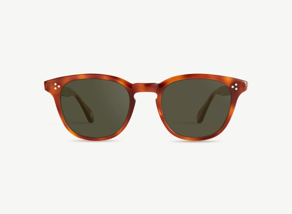 Front view of a pair of eyeglasses called the Believer in Amber
