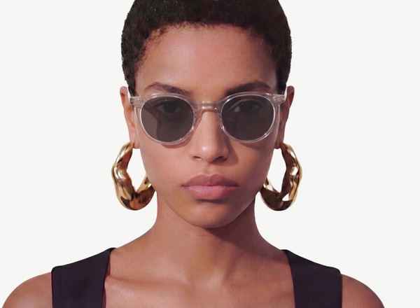 Front view of a pair of eyeglasses called the Traveller in Frost