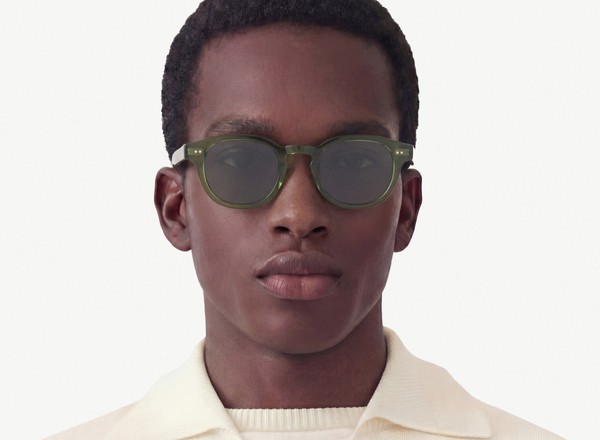 Front view of a pair of eyeglasses called the Performer in Jade