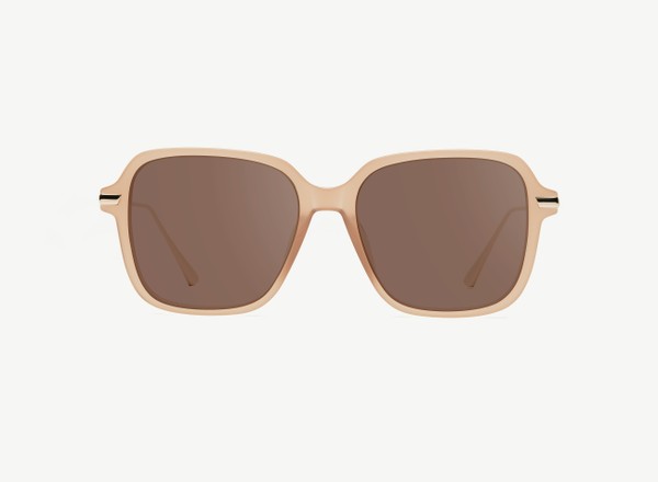 Front view of a pair of eyeglasses called the Lover in Hazelnut
