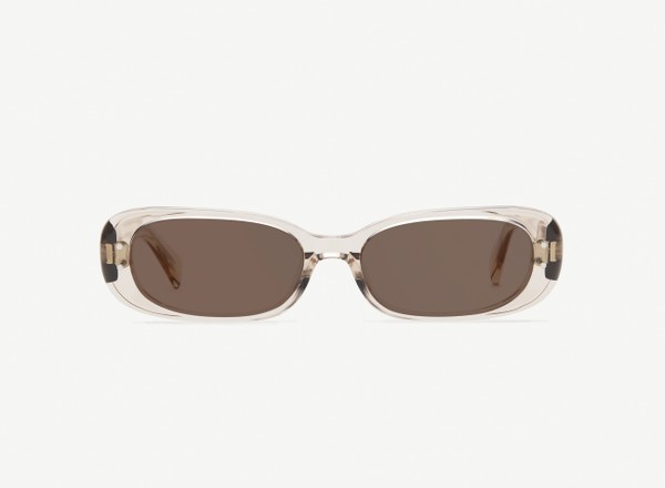 Front view of a pair of eyeglasses called the Nomad in Nude