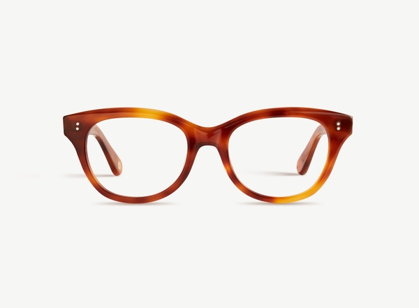 Front view of a pair of eyeglasses called the Soulmate in Amber