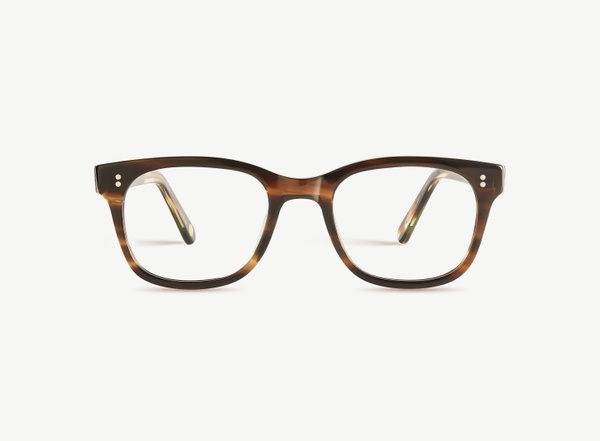Front view of a pair of eyeglasses called the Creator in Tobacco
