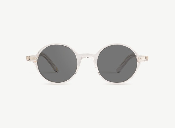 Front view of a pair of eyeglasses called the Visionary in Crystal