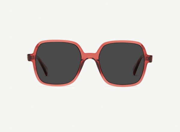 Front view of a pair of eyeglasses called the Reporter in Burgundy