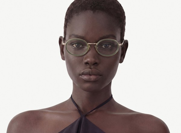 Front view of a pair of eyeglasses called the Vogue in Jade