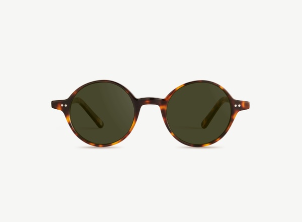 Front view of a pair of eyeglasses called the Visionary in Tortoise