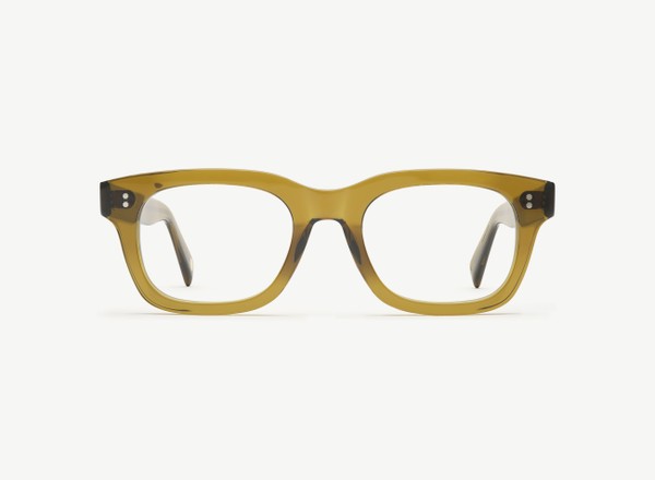 Front view of a pair of eyeglasses called the Partner in Olive