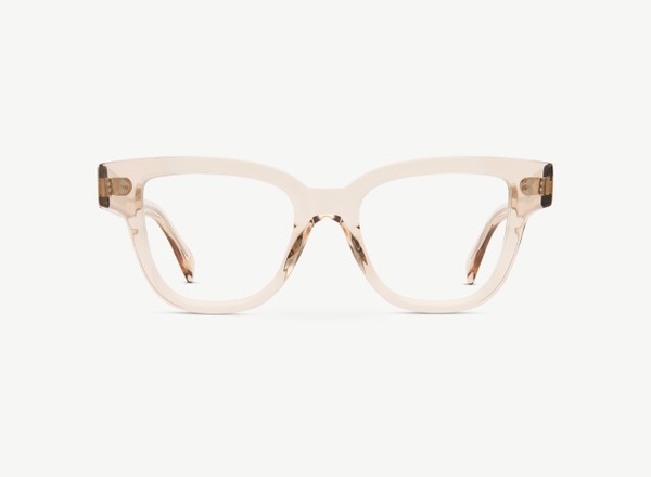 Front view of a pair of eyeglasses called the Singer in Nude