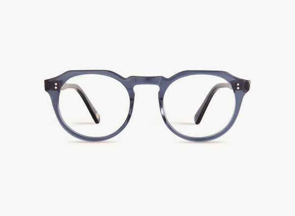 Front view of a pair of eyeglasses called the Sculptor in Midnight