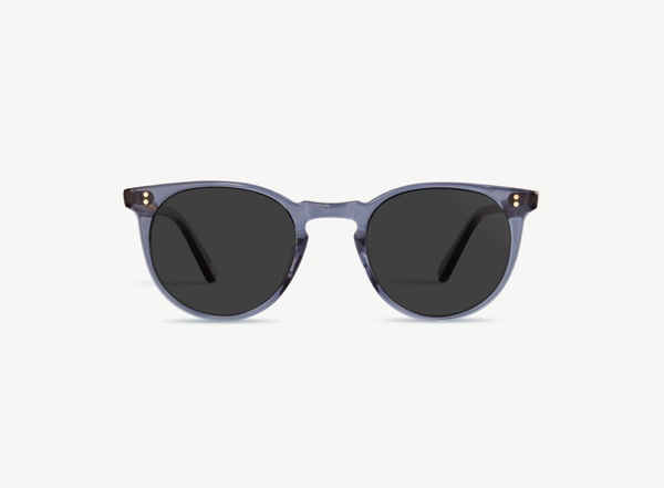 Front view of a pair of eyeglasses called the Parisian in Midnight